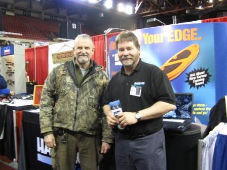 Division Sales Manager Paul Schwartz with Robert Gibson of the Kenai Peninsula Trappers Association