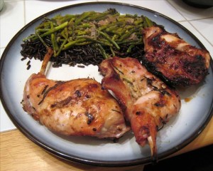 grilled rabbit with rosemary & garlic