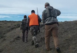 Angie Denny leads Joey Peterson on his Wyoming antelope hunt .