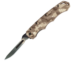 Havalon Piranta Stag hunting and skinning knife in desert digital camo