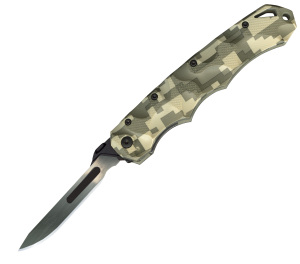 Havalon Piranta Stag hunting and skinning knife green digital camo