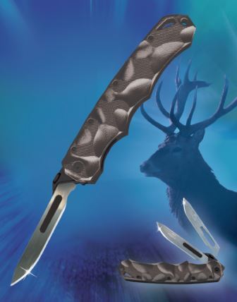 Black stag hunting knife and skinning knife