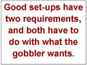 Good set-ups have two requirements